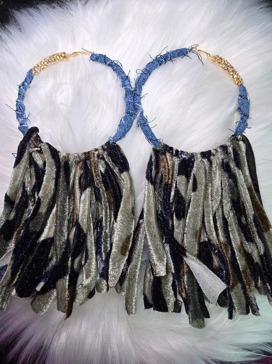 Denim Earrings