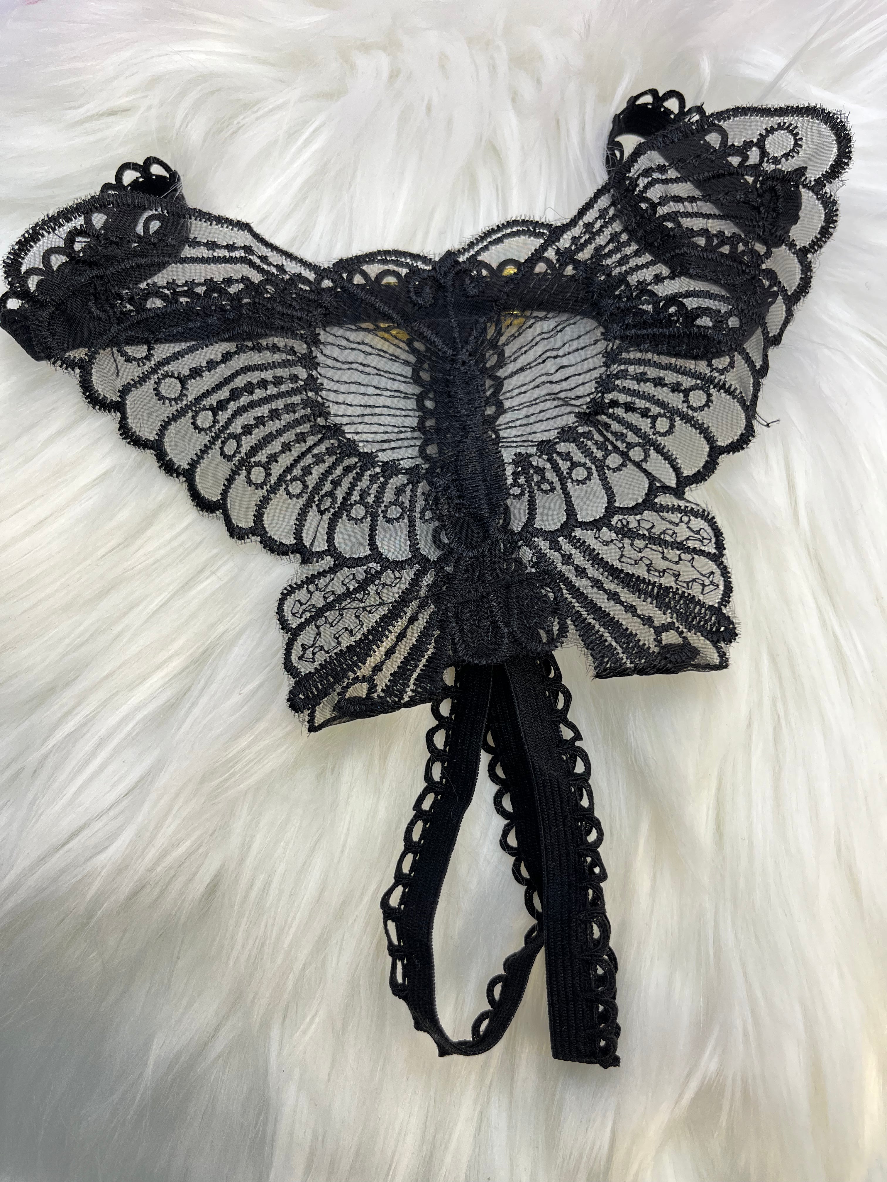 Black Butterfly Thong – Dripping N Diamonds