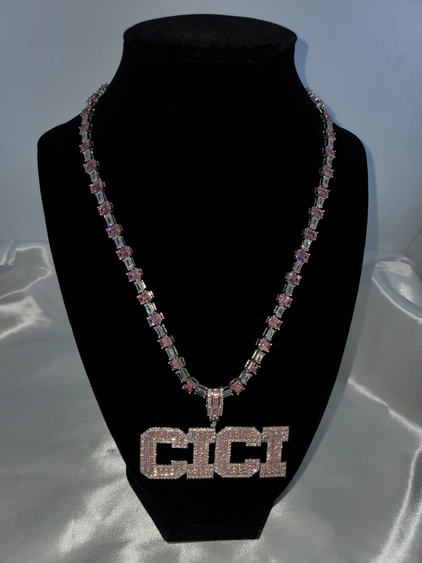 iCi Pink Custom Necklace - Dripping N Diamonds