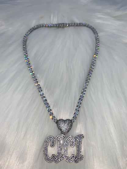 Iced Out Custom Name Necklace - Dripping N Diamonds