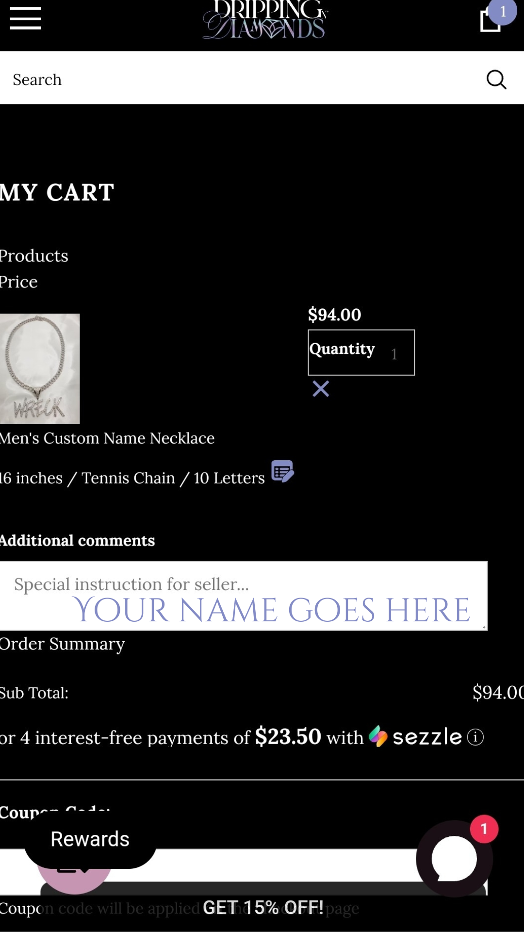 Men's Custom Name Necklace - Dripping N Diamonds